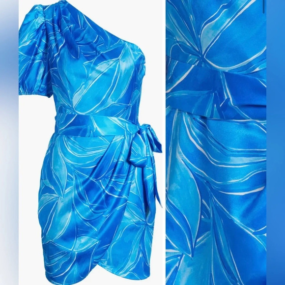 NWT Adelyn Rae Sonia One-Shoulder Mini Dress, Cobalt Blue, Medium - Picture 3 of 4